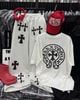  Set áo phông Chrome Hearts mix quần suông ống rộng - TRẮNG - G134 