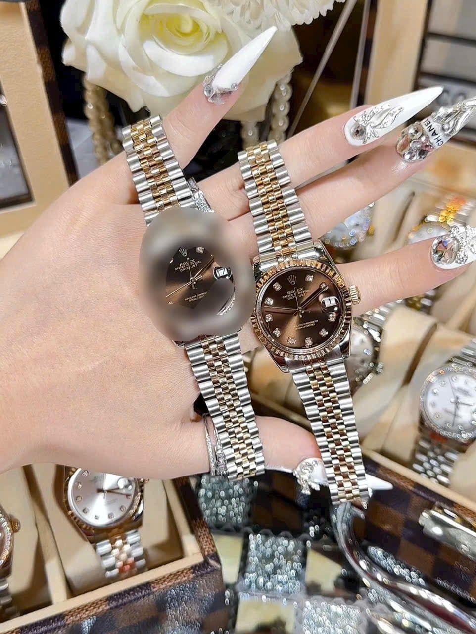  Đồng hồ ROLEX mặt TRÒN NÂU - DH15 ( MÃ 13 ) 