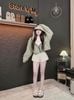 Áo khoác dù hai lớp form croptop phối viền - GHI - N72