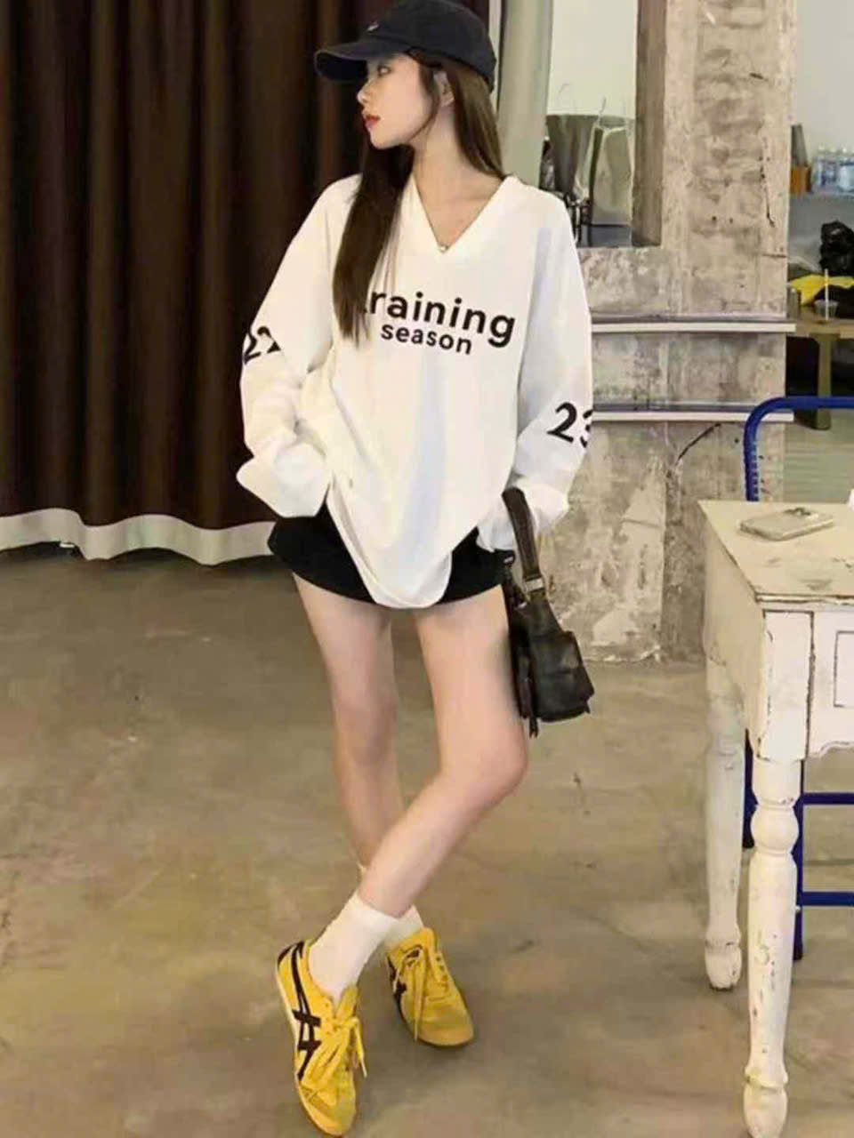  Áo thun form rộng cổ tim số 22 chất vải đẹp - Z116 