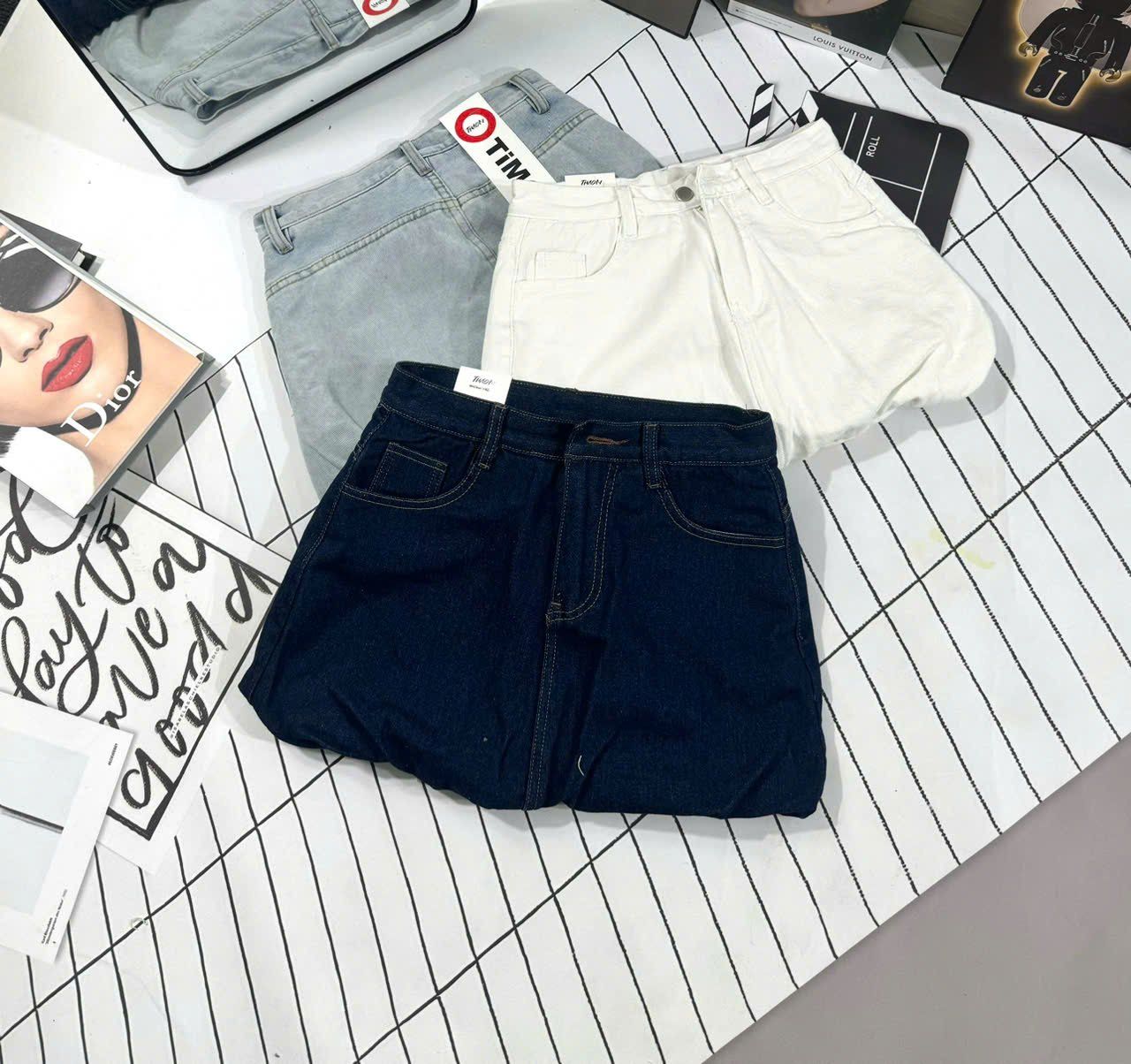  Chân váy bí chất jean form basic xinh - ĐẬM - C19 (EO S<68, M<72, L<76) 