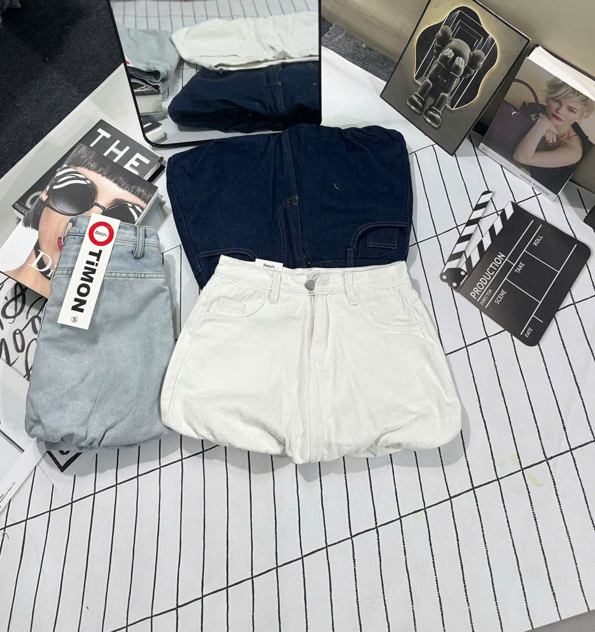  Chân váy bí chất jean form basic xinh - TRẮNG - C21 (EO S<68, M<72, L<76) 