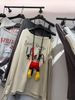 Áo lệch vai hoạ tiết kèm dây charm MICKEY chất thun giấy hàng QC - BE - E40