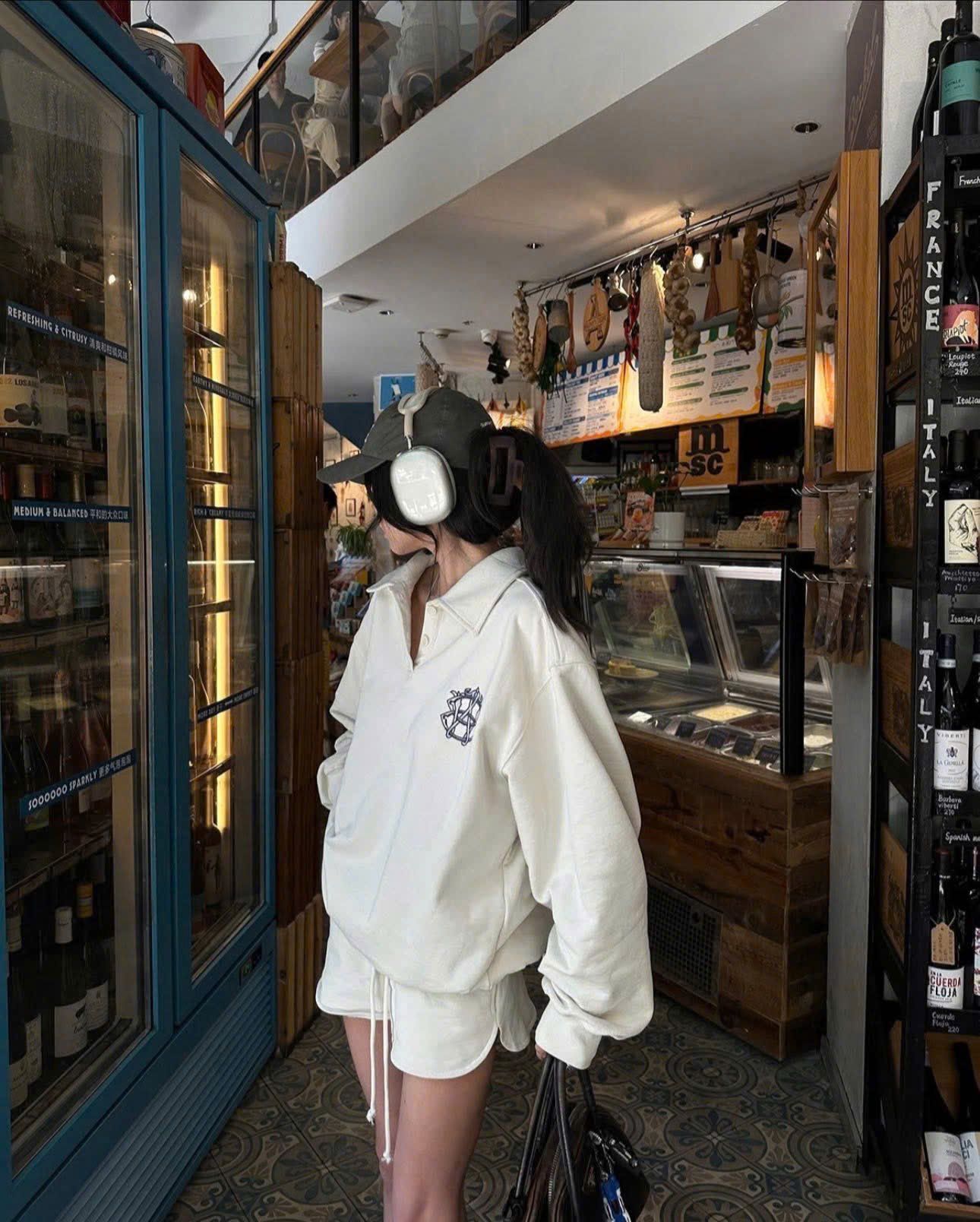  Set áo sweeter cổ bẻ cài nút + quần short - H42 