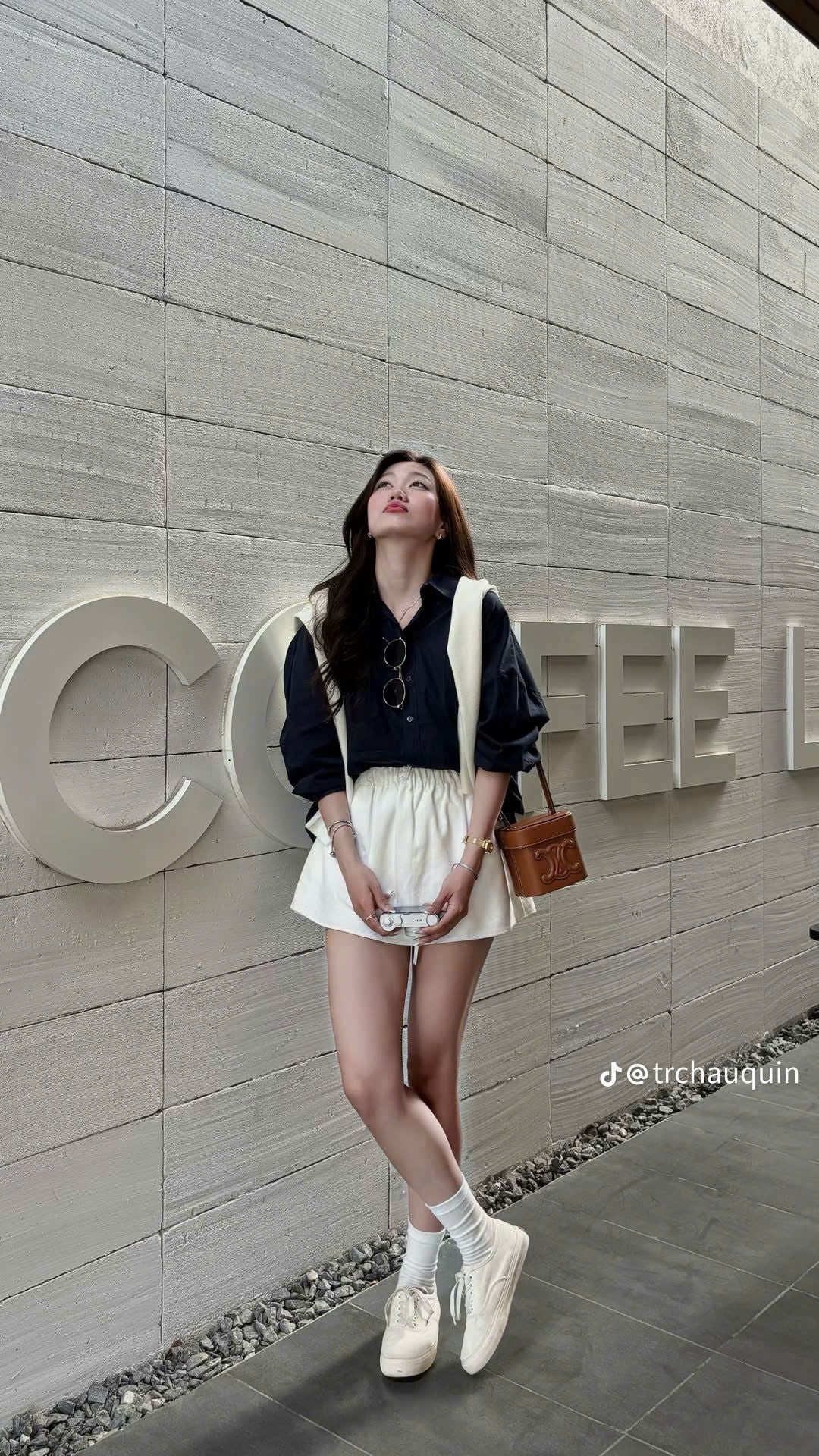  Set 3 món áo sơ mi kèm choàn KEM len mix chân váy - XANH - E271 H49 