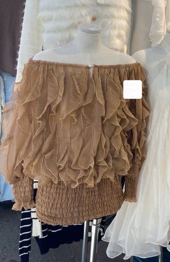  Set trễ vai bèo tùng mix chân váy bo chun - E273 