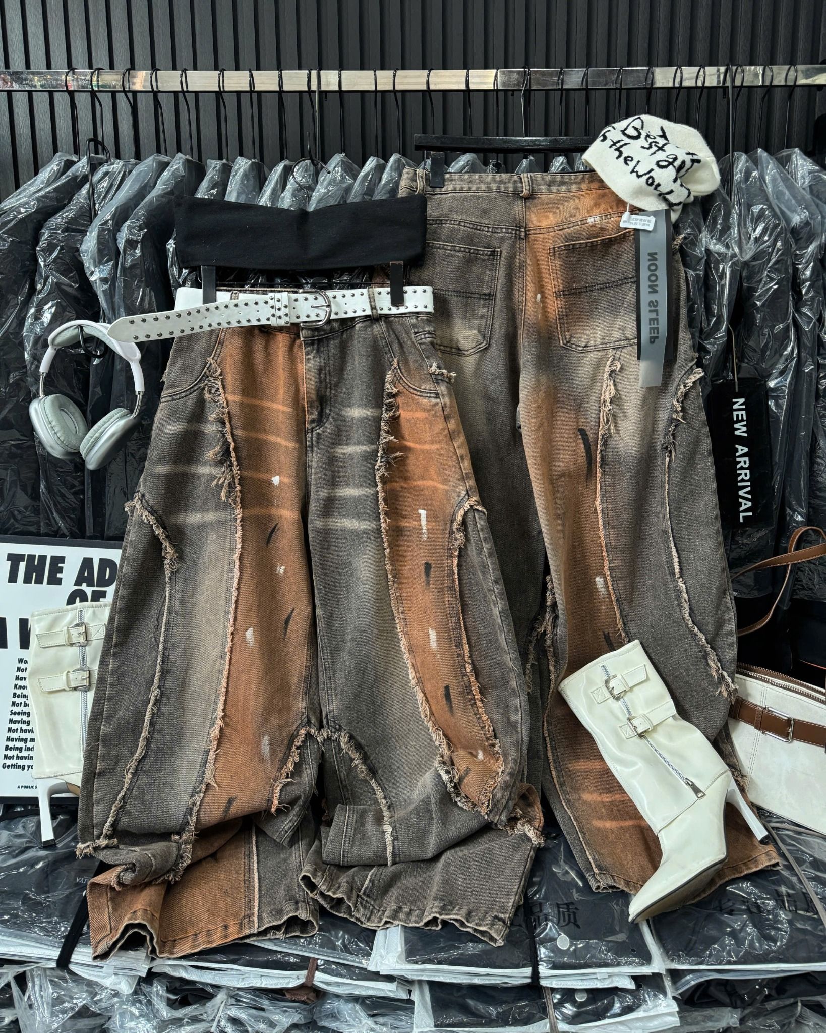  Quần jeans nữ phong cách mới wash màu bụi bặm - Z128 ( eo S<70-72, M<74-76 )  DÀI 107CM 