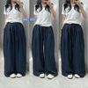 Quần suông kẻ lưng chun bản lớn dây rút màu ĐẬM - XANH - Z21 (DÀI 98CM)