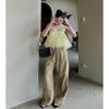Áo ren 2s tơ bồng form ngắn - VÀNG - C4 H1