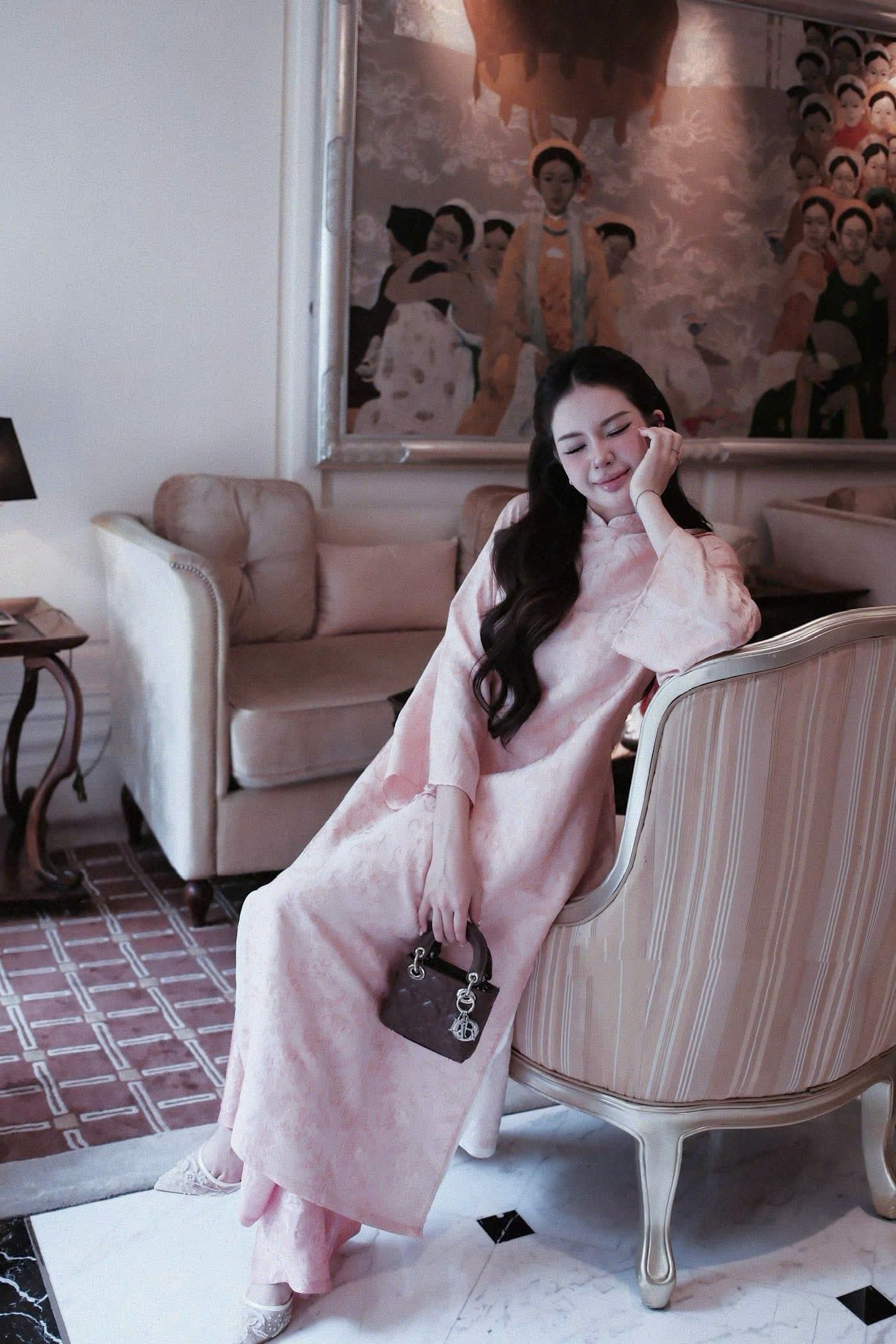  Set áo dài HOA VĂN tròn mix quần suông - Z29 