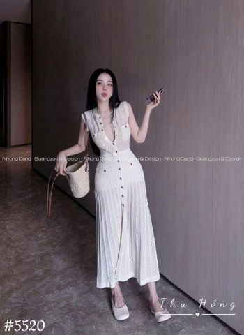  Đàm len khuy dài sát nách 2 túi sang xịn mịn - KEM - A15 (0) 