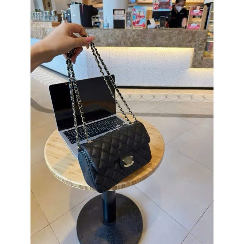  Túi siêu cấp CHANEL chất da ô trám FULLBOX - ĐEN - Z28 ( 17X24 ) 