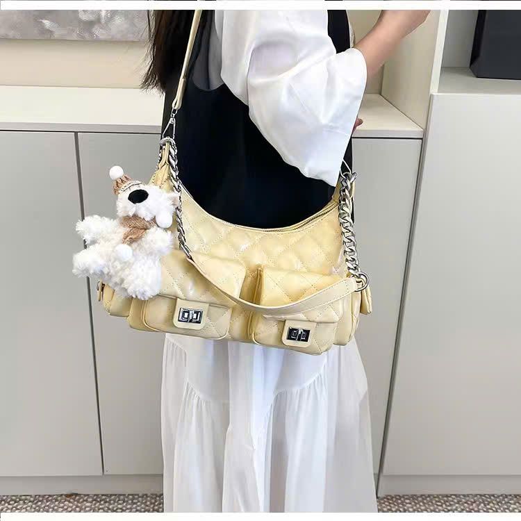  Túi xách kẹp nách 4 túi hộp da mềm - T13 