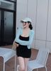  Set 2 món váy hai dây body xoắn eo mix áo khoác mỏng - ĐEN - H36 (TÍNH MÀU VÁY) 