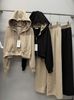 Set 2 món áo khoác mix quần suông dài phối caro - ĐEN - C134 (Freesize dưới 58kg)
