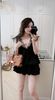 Đầm bo chun giữa phối ren dáng lỡ siêu sang - ĐEN - A389 (0)