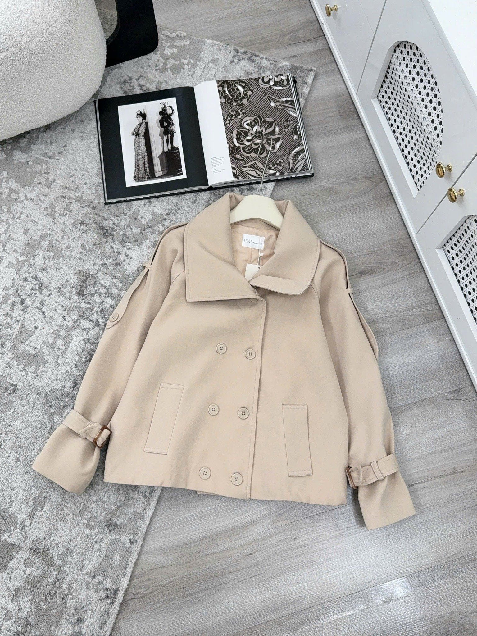  Áo mangto cài nút MẪU MỚI đúp lót 2 lớp xịn xò - NUDE - G54 