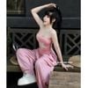 Set bộ áo quây ngôi sao có mút ngực mix quần suông ống rộng - HỒNG - A86 (0)