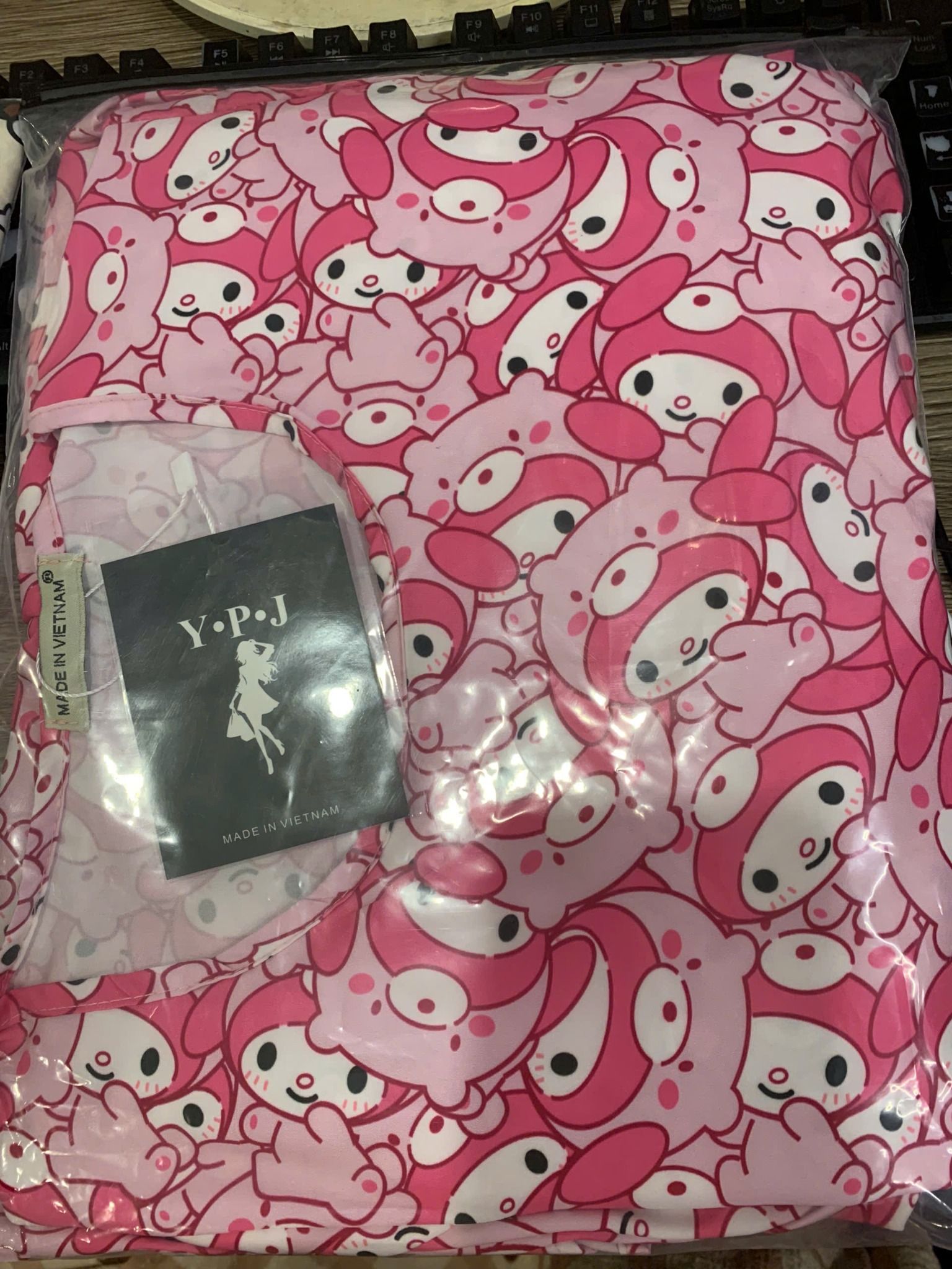  Set bọ đũi lạnh áo TAY NGẮN phối bèo mix quần rộng - KUROMI ĐỘI NÓN HEO - Z38 