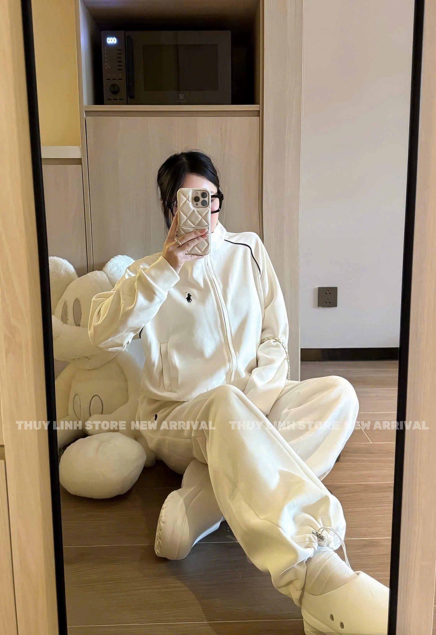  Set bộ áo tay dài khoá kéo mix quần suông ống rút - KEM - C18 