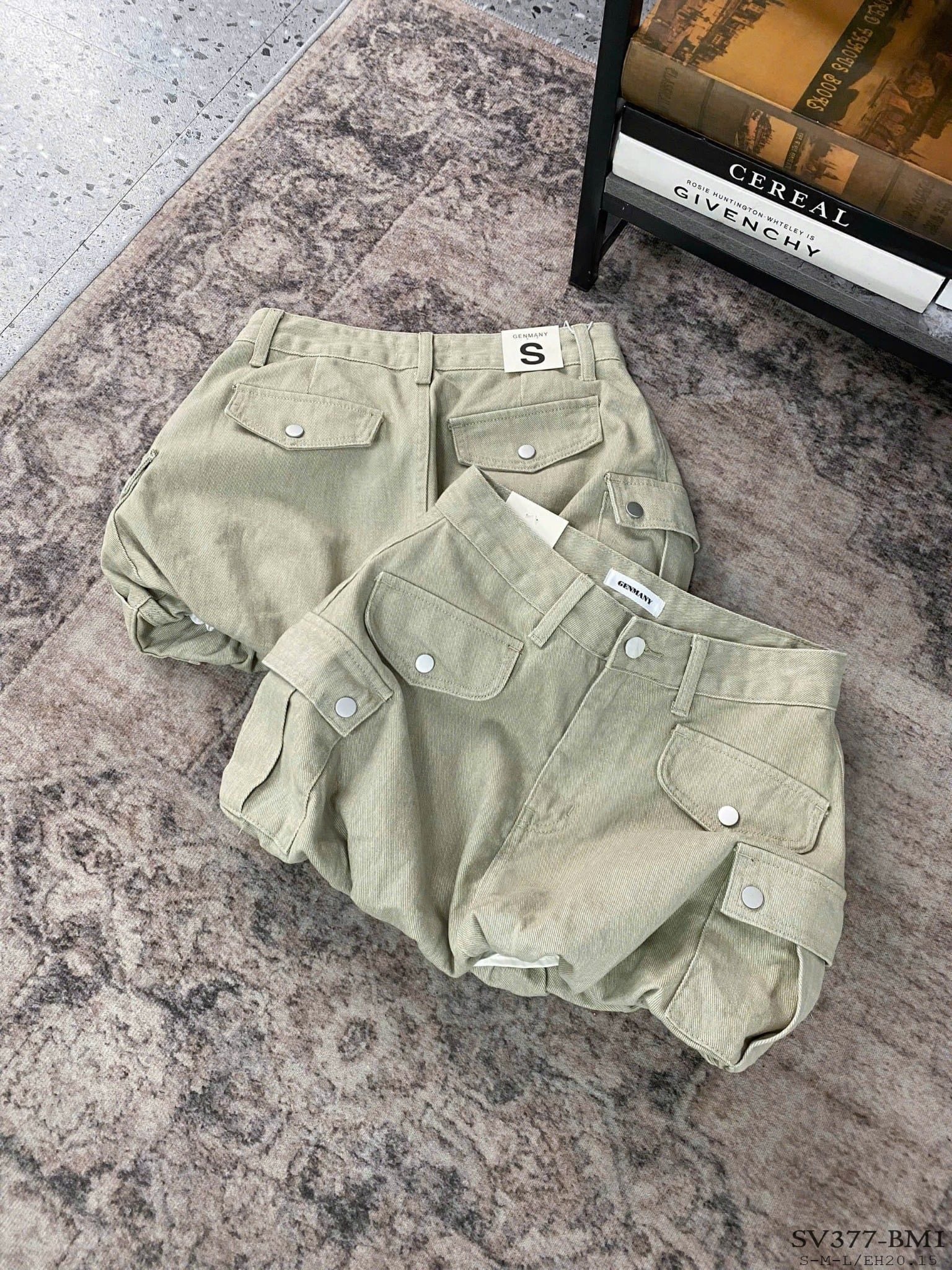  Chân váy jeans tùng bồng bí phối túi hộp phong cách - GHI - C206 ( eo S<70, M<74, L<78 ) H24 