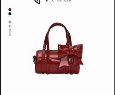  Túi trống mini đeo chéo kèm tag nơ rời - ĐỎ - Z71 