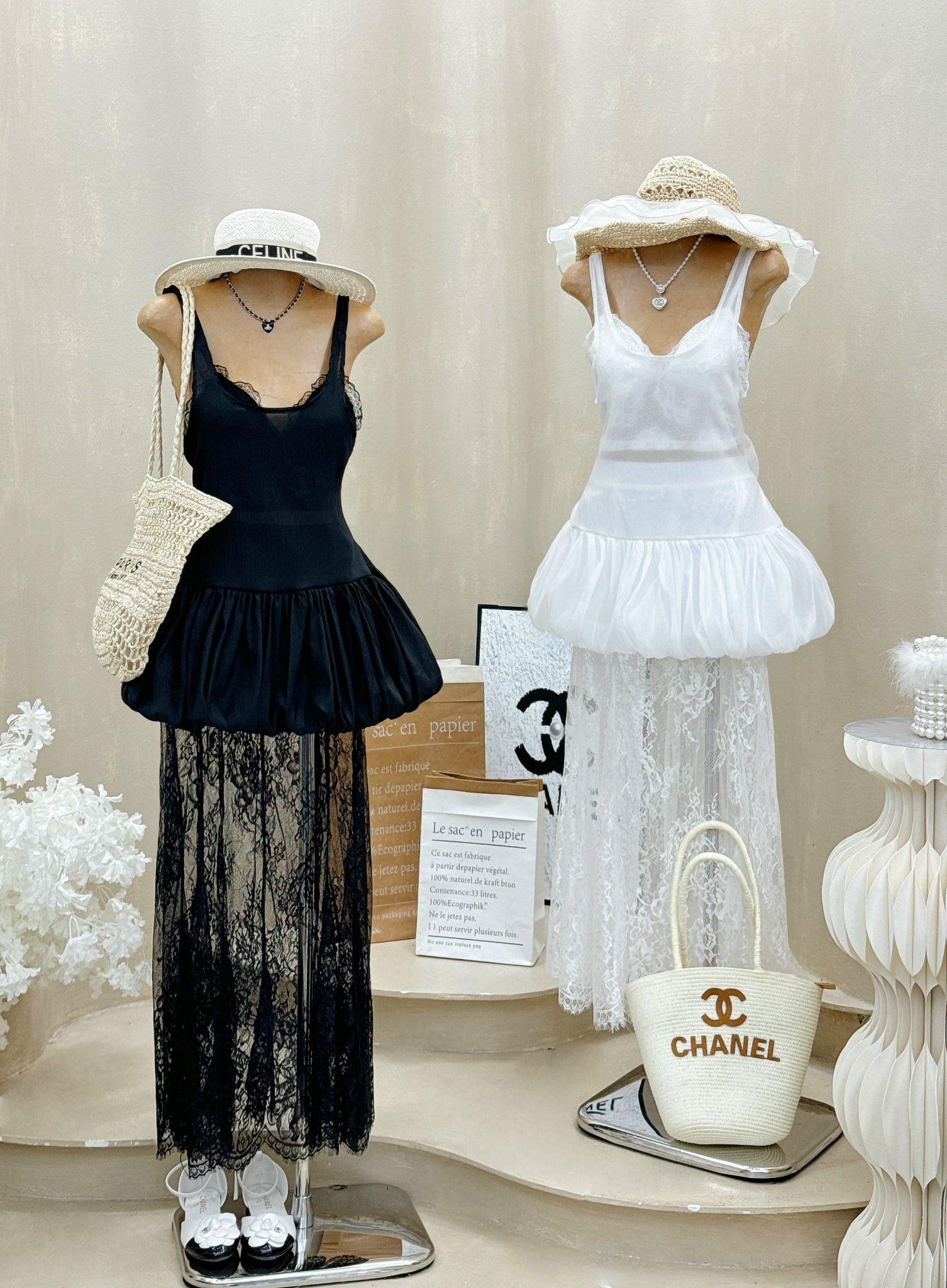  Set 3 món áo bra kèm áo 2s chân bồng phối chân váy ren - TRẮNG - R142 ( eo S<68, M<72 ) (0) 