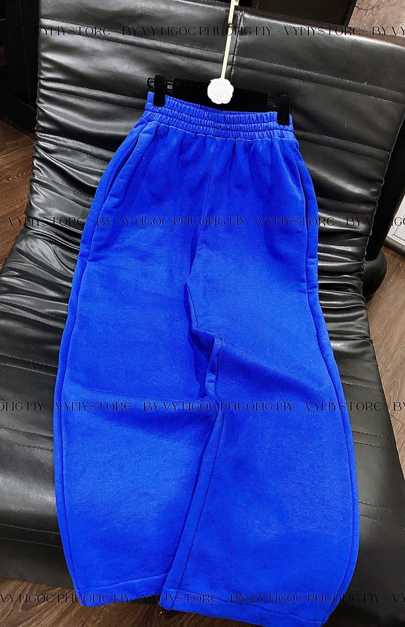  Quần suông rộng dáng dài lưng cạp chun - XANH DƯƠNG - C90 ( DÀI 100CM <57KG ) 