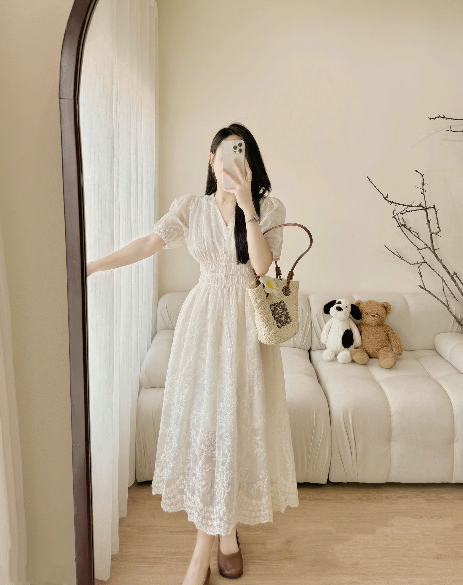  Đâm thiết kế ren hoa cổ tim cúc ngọc tiểu thư - R313 (0) 