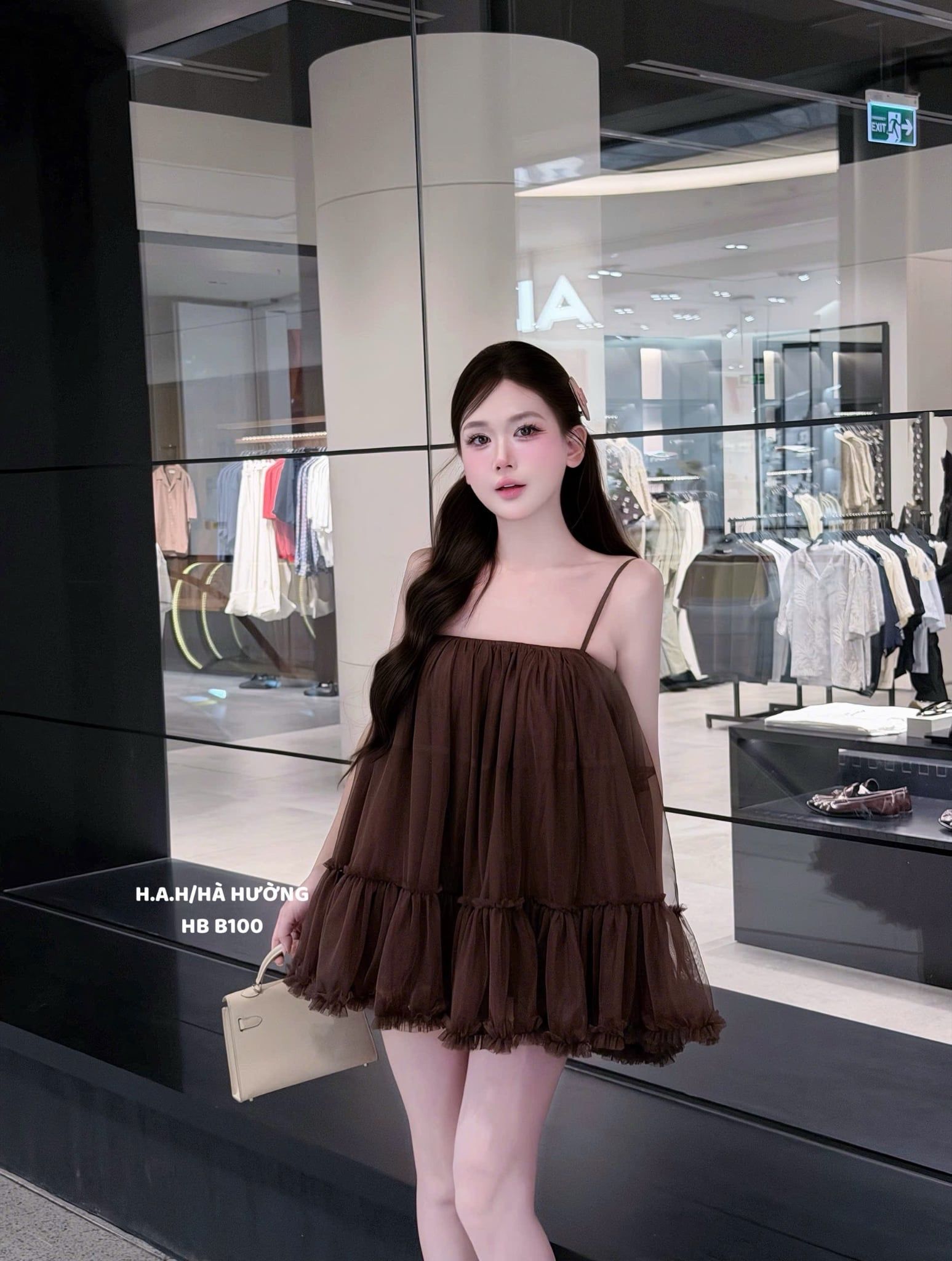  Váy hai dây form babydoll tùng tầng siêu hot - Q165 