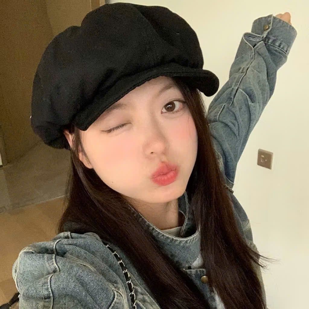  Nón nồi peret phong cách hàn quốc - ĐEN - A249 (S) 