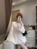 Set áo tay dài cổ V viền ren mix quần ngắn sieu hot - L28