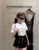 Set áo thun in chữ YSL mix quần đính cúc khóa kéo - K62 ( EO S<68 M<72 )