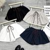 Chân váy thô mềm dáng ngắn dây buộc bồng xòe basic - TRẮNG - T635