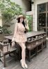 Set áo hai dây đính hoa mix chân váy voan tầng - NÂU - Q86 ( eo S<68, M<72 )