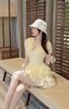 Đầm tiểu thư viền ren chân bèo tầng siêu hot - VÀNG - Q239 (EO S<68, M<72)
