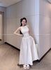 Váy maxi sát nách bo chun eo cột nơ dáng dài siêu hot - TRẮNG - Q424