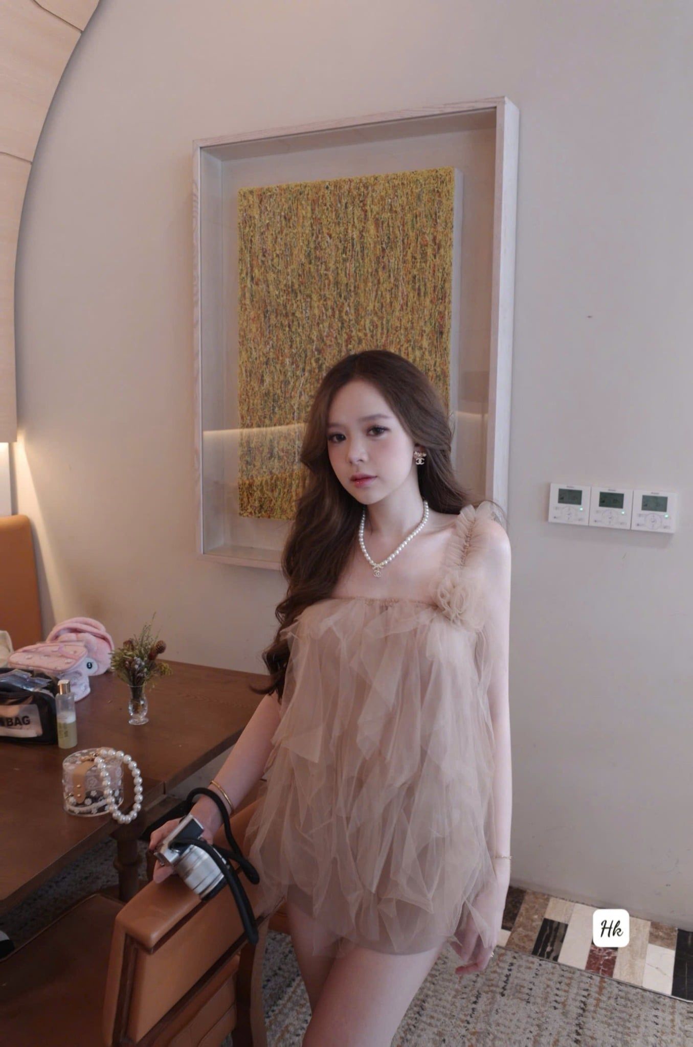  Set áo lệch vai đính hoa tua rua mix chân váy chữ A siêu hot - Q591 (eo S<68, M<72) 