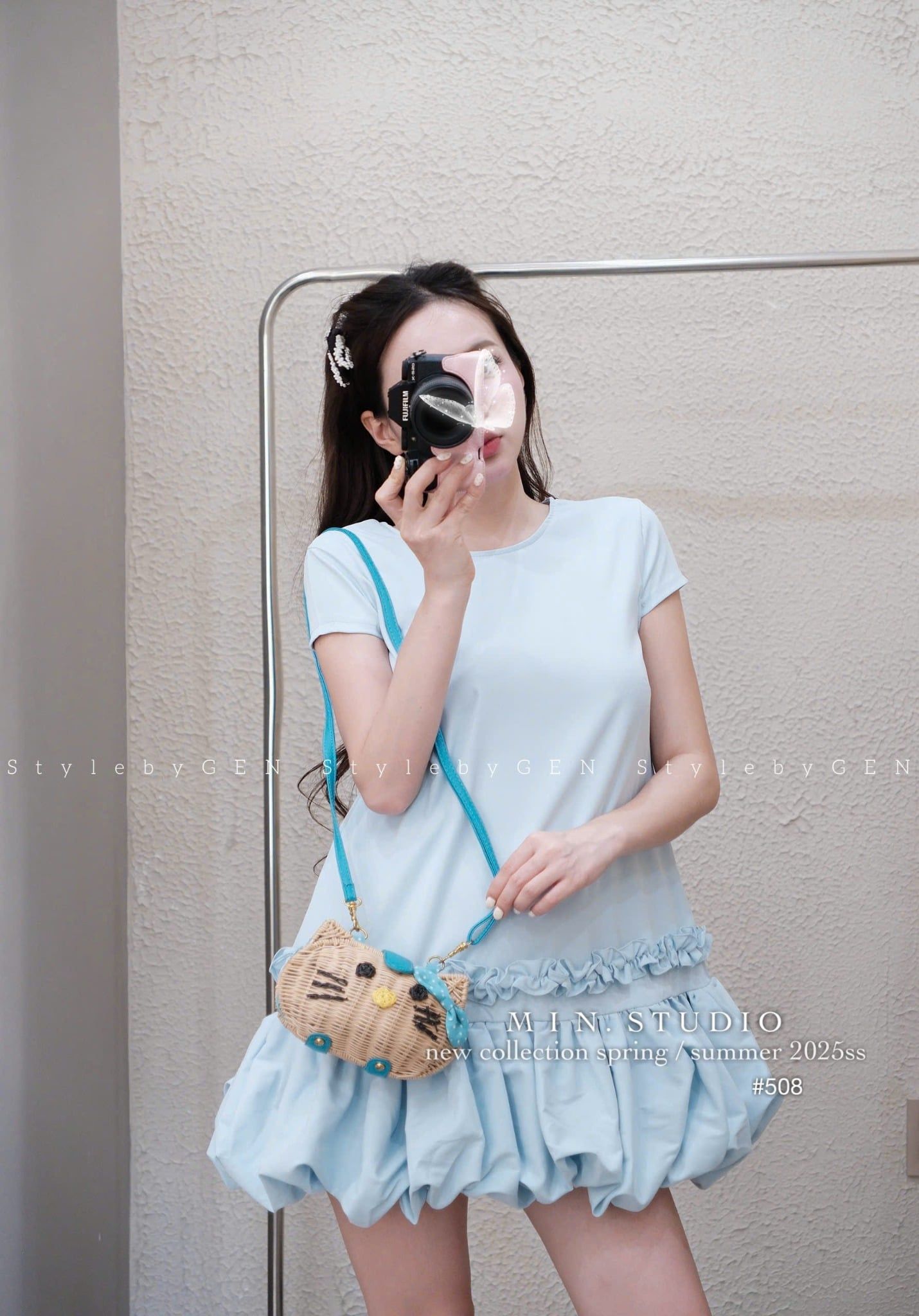  Váy babydoll suông chạy bèo nhún hông chân bí bồng - R360 