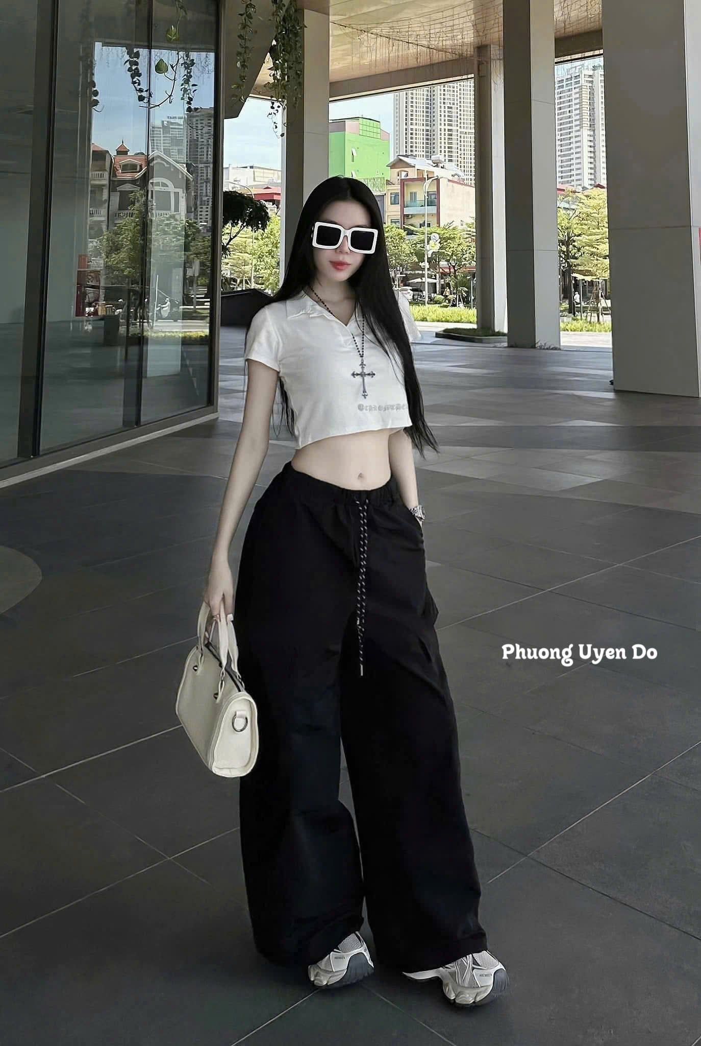  Set áo cổ bẻ dáng ngắn mix quần suông dáng dài túi hộp - TRẮNG - R365 (TÍNH MÀU ÁO) 
