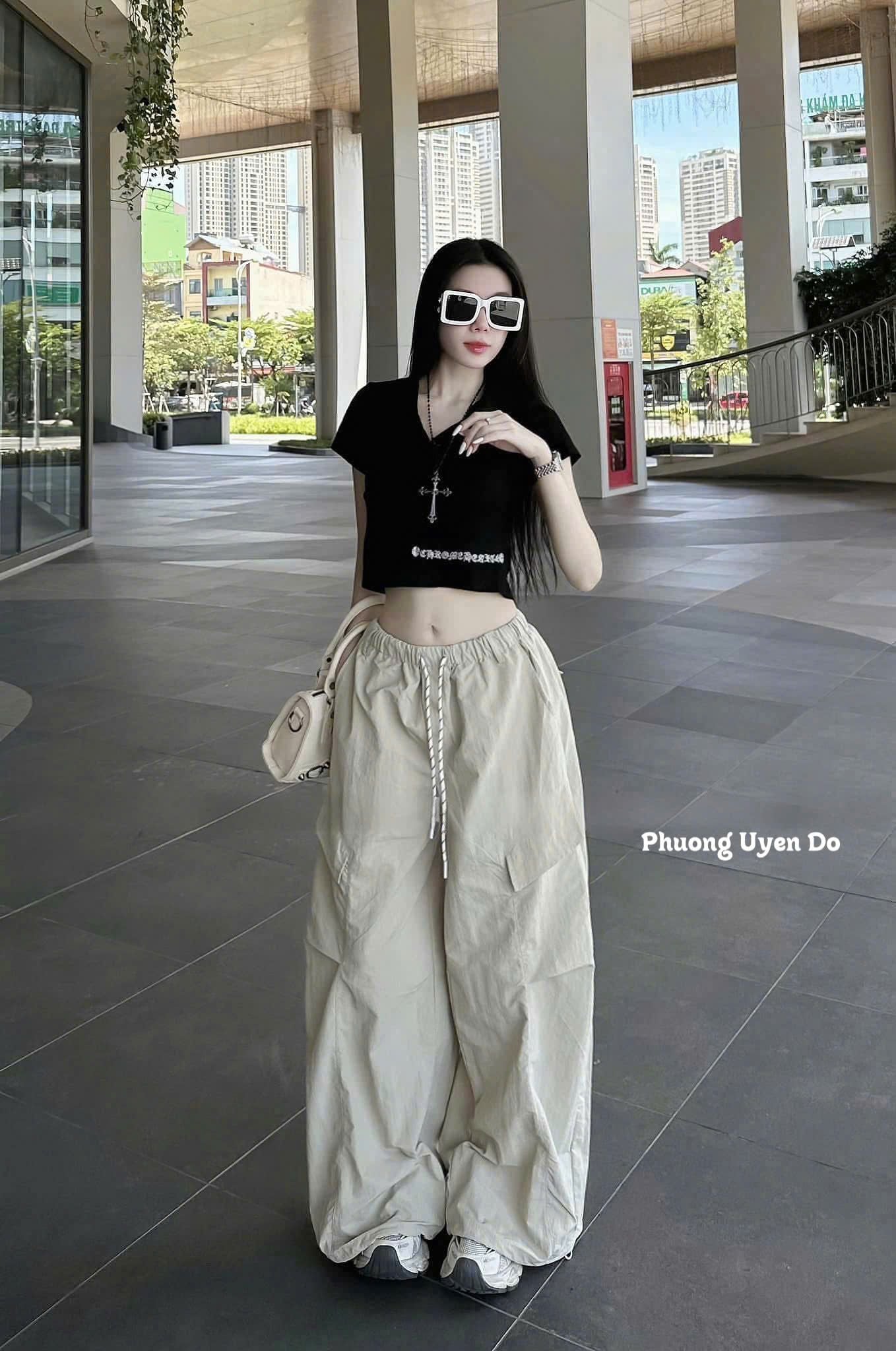  Set áo cổ bẻ dáng ngắn mix quần suông dáng dài túi hộp - ĐEN - R364 (TÍNH MÀU ÁO) 