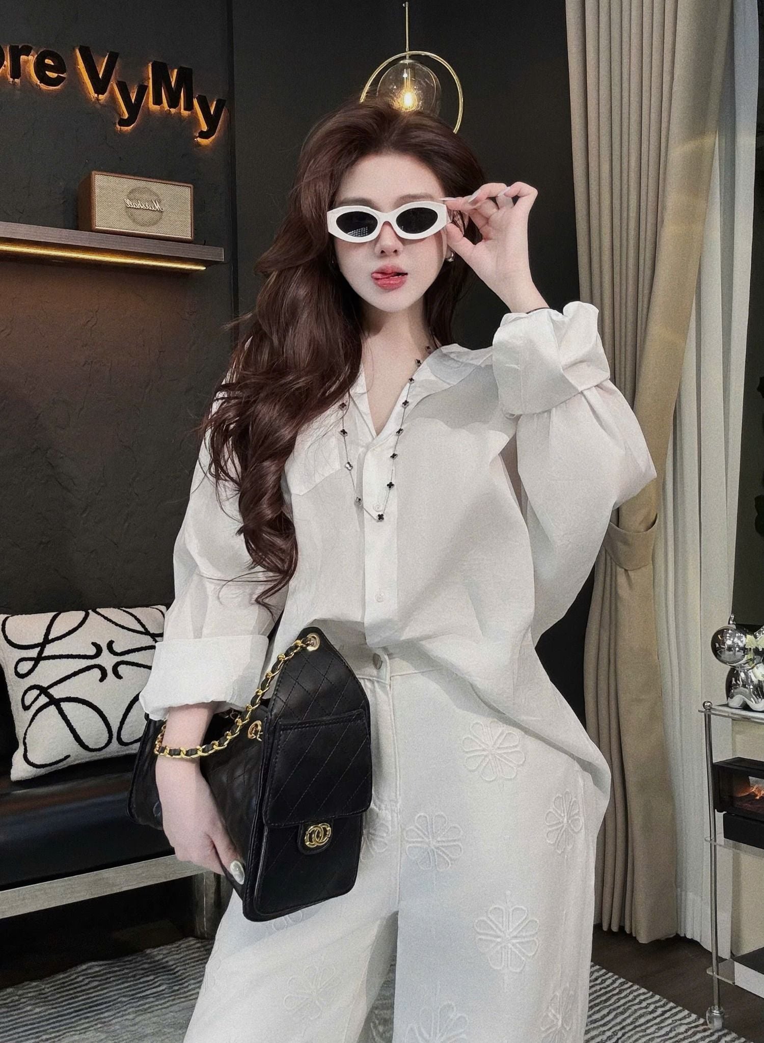  Áo sơ mi tay dài cánh dơi form rộng xịn xò - R396 (0) D15 