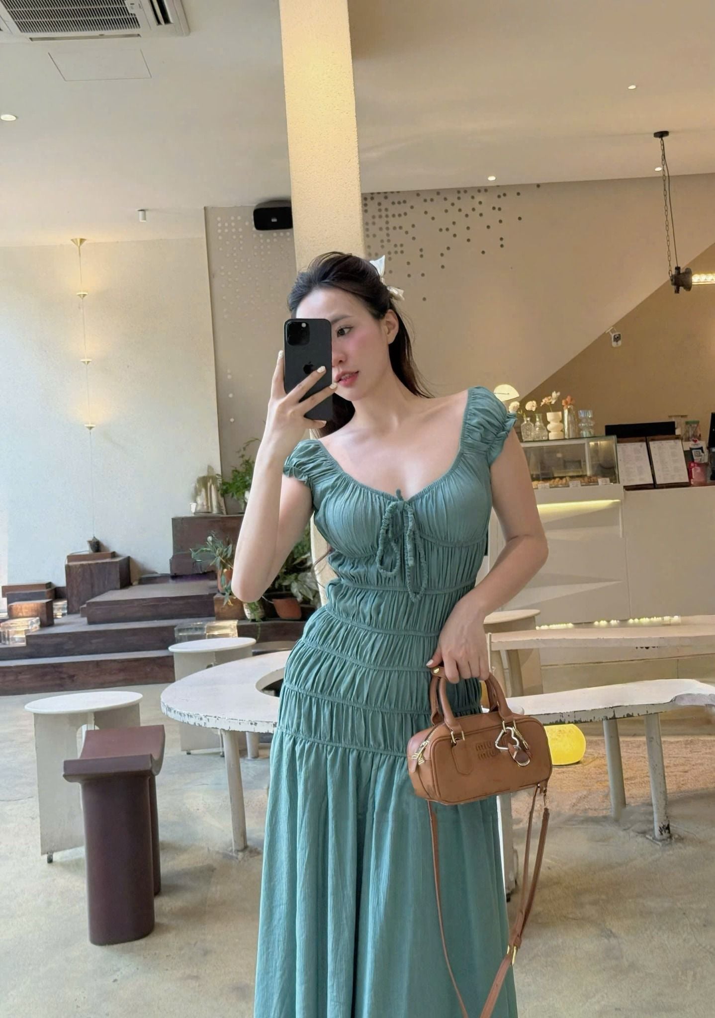  Váy maxi sát nách bo nhún dáng dài siêu hot - A61 