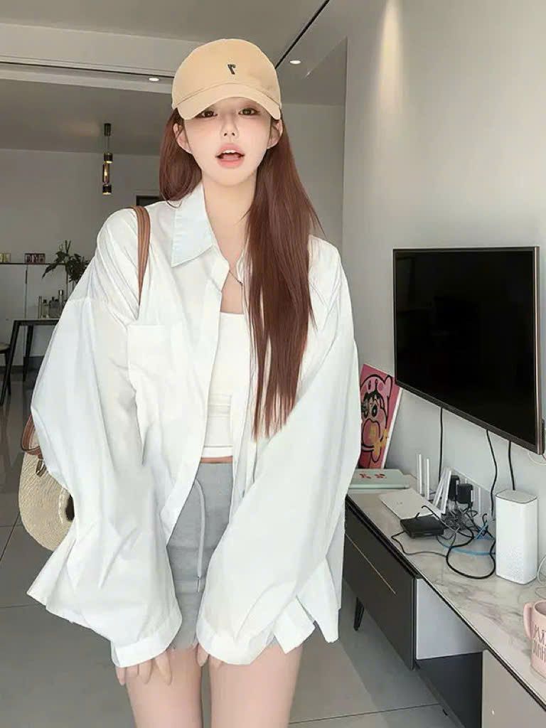  Set 3 món áo 2s mix chân váy cạp chun rút dây kèm áo sơ mi - d36 