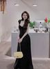 Đầm lụa trơn cúp ngực tay cánh tiên dáng dài form siêu đẹp - ĐEN - A240 (EO S<68, M<72, L<76) H12