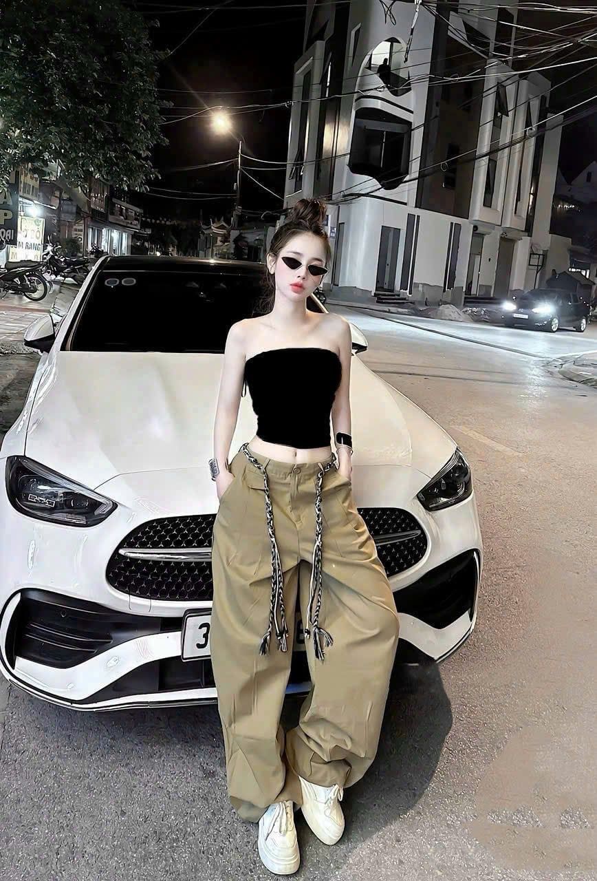  Set ba món áo quây mix quần suông ống rộng ko kèm đai - A298 (EO S<68CM, M<72CM) 