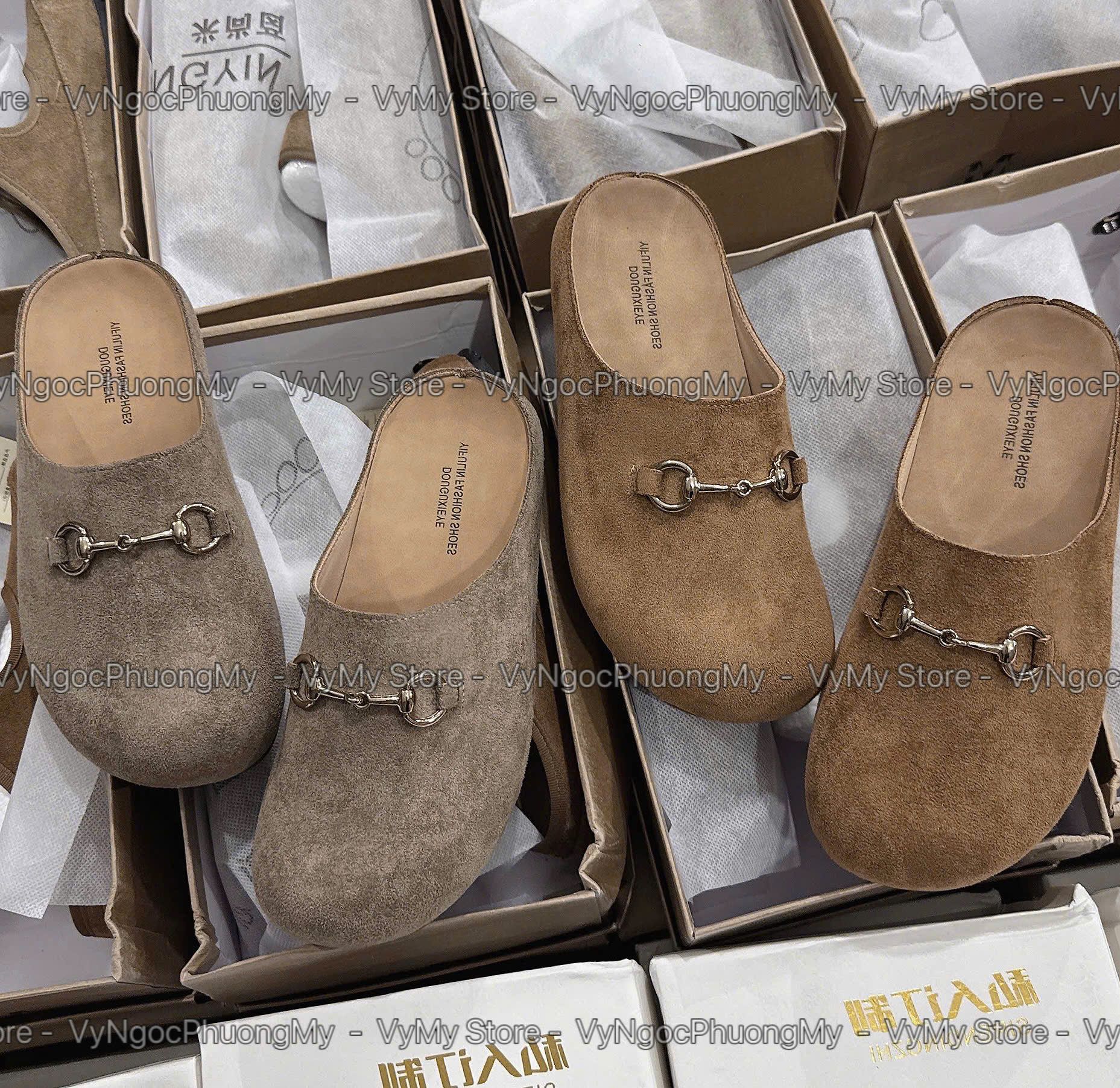  Sục da lộn KHUY CÀI đế dày chuẩn form - NÂU - L3 