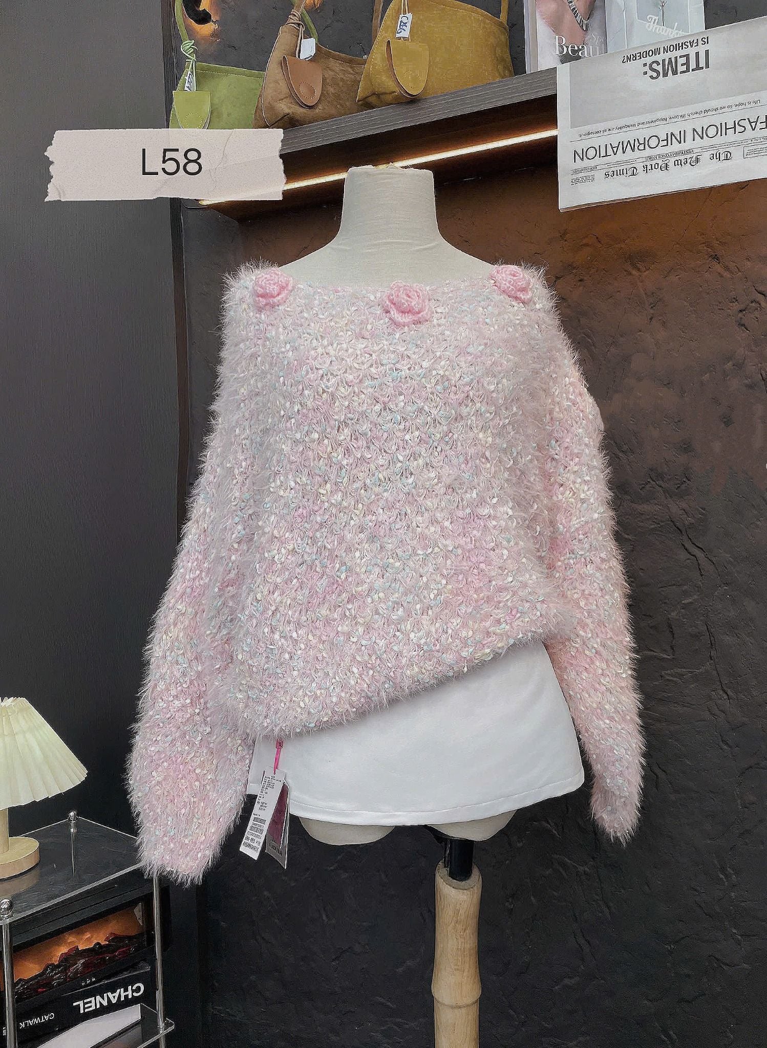  ÁO LEN NHIỀU MÀU HỒNG - L58 