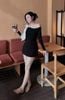 Set áo tay dài lệch vai đính nơ mix chân váy form A tiểu thư - N53 (eo S<68, M<72)
