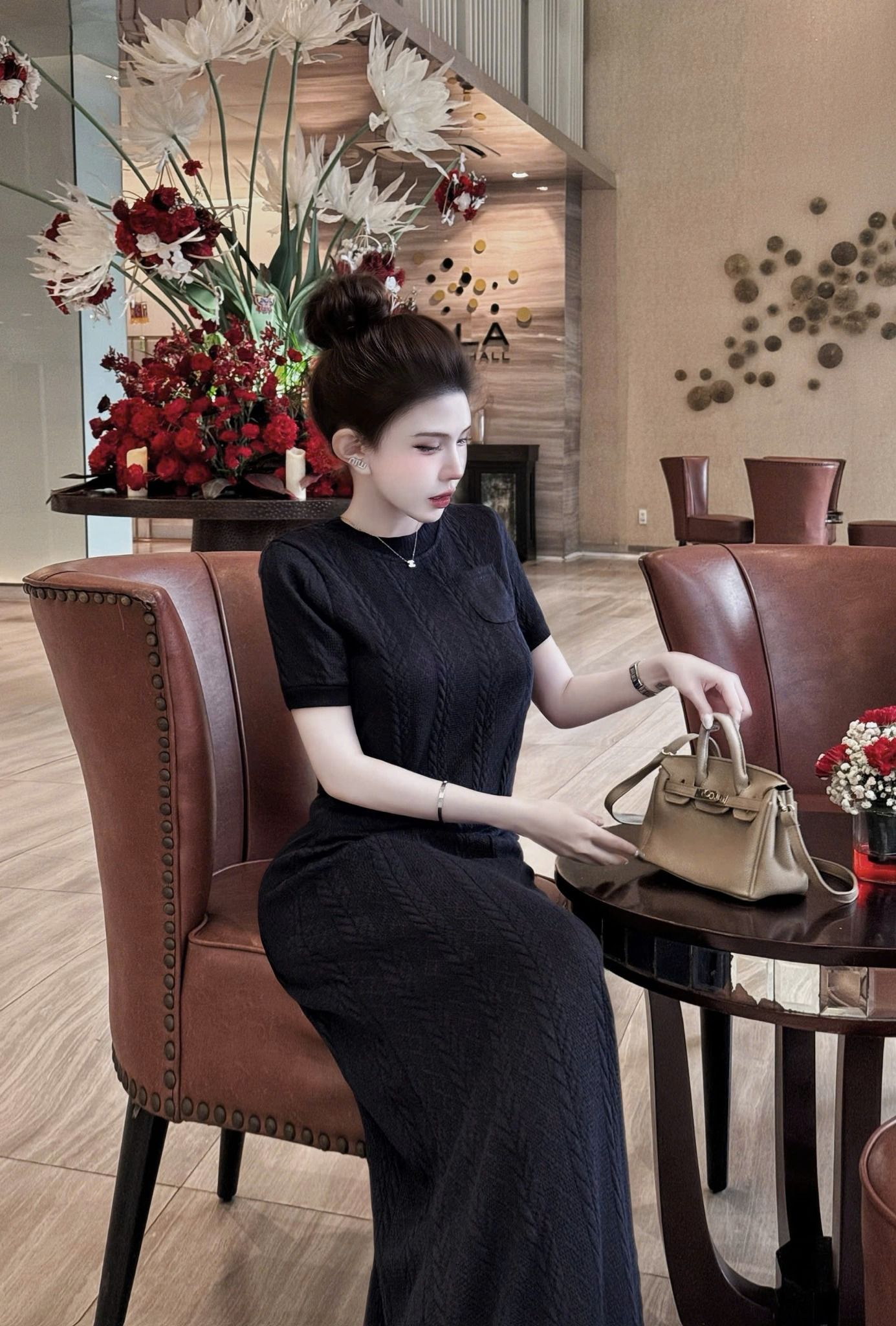  Set len áo cọc tay mix chân váy dáng dài siêu xinh - XANH - C227 (0) 